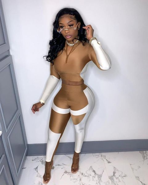 women's two piece pants fashion set autumn women casual color matching long sleeve zip crop legging sporty streetwear, White
women's two piece pants fashion set autumn women casual color matching long sleeve zip crop legging sporty streetwear, White