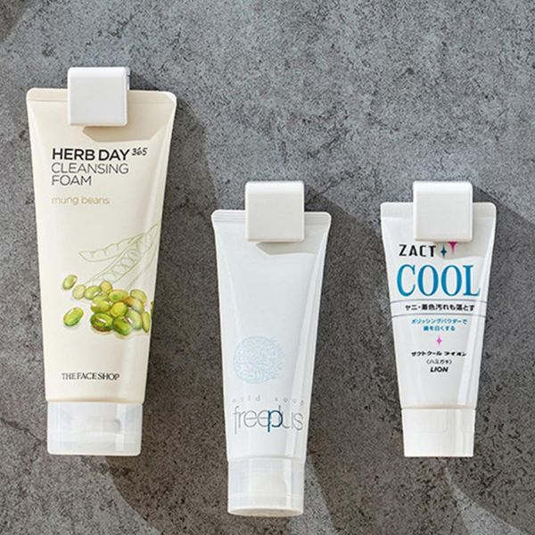 hooks & rails 1/2pcs adhesive seamless toothpaste hanging holder clip facial cleanser organizer wall mount stand bathroom accessories
hooks & rails 1/2pcs adhesive seamless toothpaste hanging holder clip facial cleanser organizer wall mount stand bathroom accessories