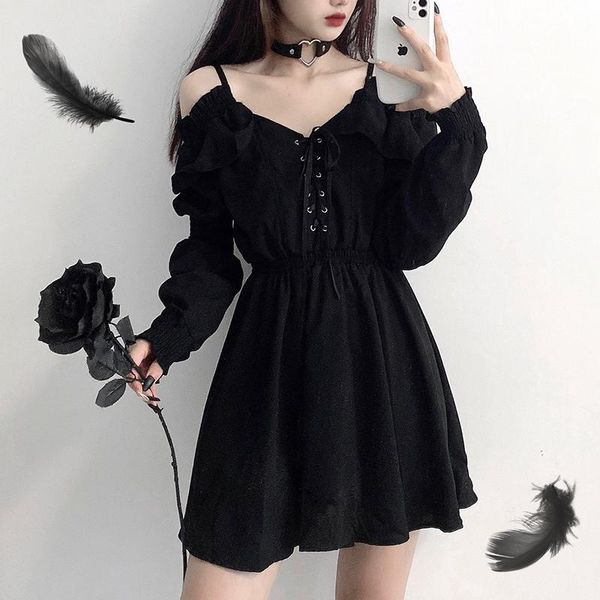 casual dresses women dress plus size 4xl lace up black autumn 2021 high waist femme off shoulder long sleeve gothic clothes, Black;gray
casual dresses women dress plus size 4xl lace up black autumn 2021 high waist femme off shoulder long sleeve gothic clothes, Black;gray