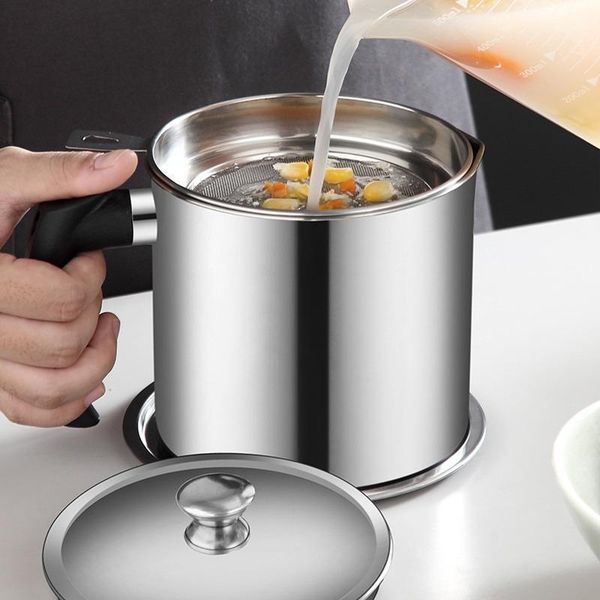 storage bottles & jars 1.3l 304 stainless steel kitchen oil filter pot large capacity leak-proof with screen tank cup
storage bottles & jars 1.3l 304 stainless steel kitchen oil filter pot large capacity leak-proof with screen tank cup