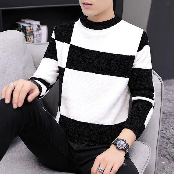 men's sweaters 2021 autumn sweater korean clothes slim fit round neck trend long sleeve thick stitching white recommend, White;black
men's sweaters 2021 autumn sweater korean clothes slim fit round neck trend long sleeve thick stitching white recommend, White;black