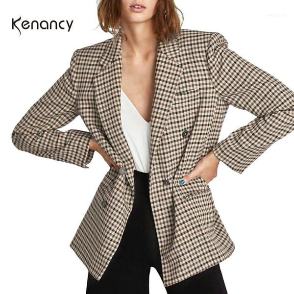 kenancy checkered patchwork women causal blazers autumn lapel long sleeves female double-breasted blazer with pockets1, White;black
kenancy checkered patchwork women causal blazers autumn lapel long sleeves female double-breasted blazer with pockets1, White;black