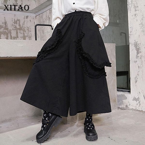 women's pants & capris xitao high waist slim pleated wide leg women clothes 2021 spring fashion loose elastic pocket dmy3115, Black;white
women's pants & capris xitao high waist slim pleated wide leg women clothes 2021 spring fashion loose elastic pocket dmy3115, Black;white