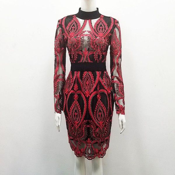 casual dresses summer women red green black sequined mesh bandage vestidos 2021 long sleeve bodycon clubwears celebrity party dress, Black;gray 
casual dresses summer women red green black sequined mesh bandage vestidos 2021 long sleeve bodycon clubwears celebrity party dress, Black;gray