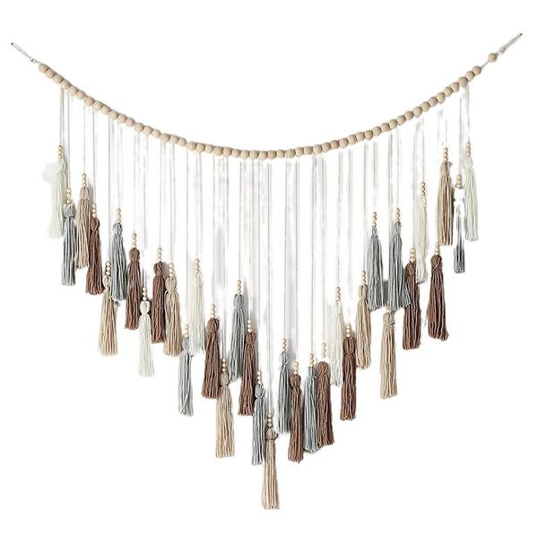 tapestries large tassel wall hanging, boho yarn tassels garland with wood beads for nursery decor
tapestries large tassel wall hanging, boho yarn tassels garland with wood beads for nursery decor