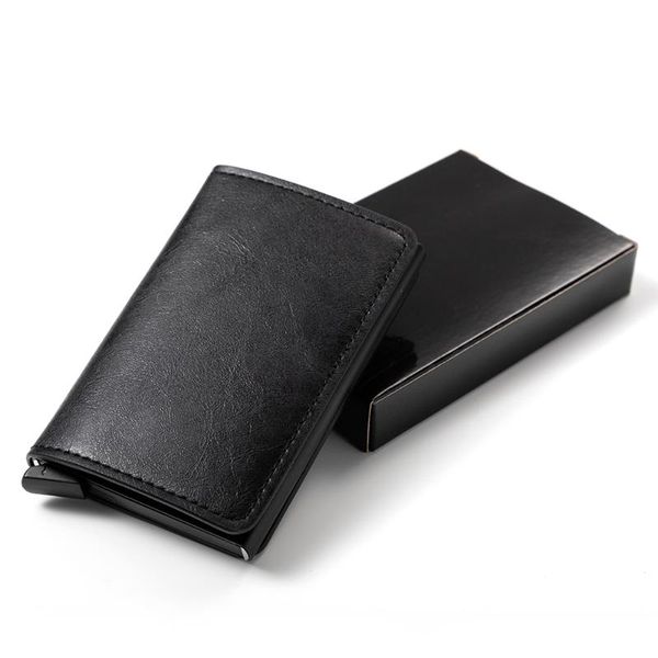 card holders casekey rfid anti-theft holder pu leather metal case slim business namecard wallet, Brown;gray
card holders casekey rfid anti-theft holder pu leather metal case slim business namecard wallet, Brown;gray