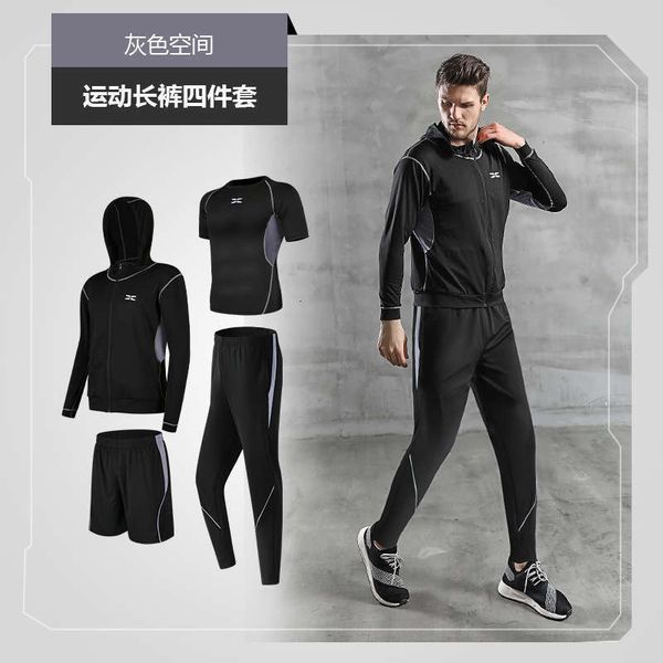 tracksuits and men's autumn winter fitness gym long sleeve quick dry clothes morning running 4-piece suit, Gray
tracksuits and men's autumn winter fitness gym long sleeve quick dry clothes morning running 4-piece suit, Gray