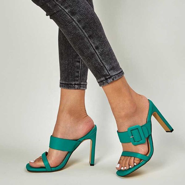 sandals creative buckle strap band square toe green high heel slipper for women slip on summer slides shoes, Black
sandals creative buckle strap band square toe green high heel slipper for women slip on summer slides shoes, Black