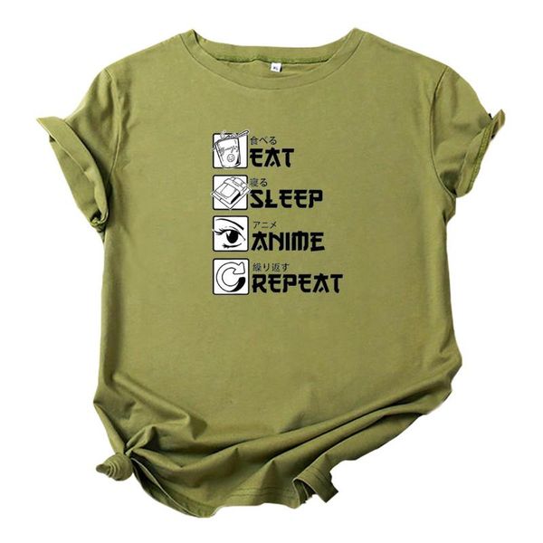 women's t-shirt mikialong eat sleep anime repeat t shirt women short sleeve japanese graphic tee tshirt cotton funny femme t-shirts, White
women's t-shirt mikialong eat sleep anime repeat t shirt women short sleeve japanese graphic tee tshirt cotton funny femme t-shirts, White