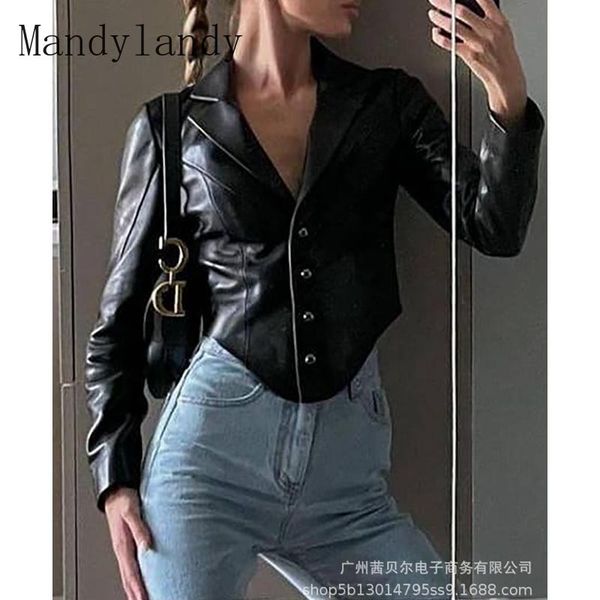 women's jackets mandylandy coat autumn long sleeve single-breasted solid color turn-down collar casual pu slim irregular, Black;brown
women's jackets mandylandy coat autumn long sleeve single-breasted solid color turn-down collar casual pu slim irregular, Black;brown