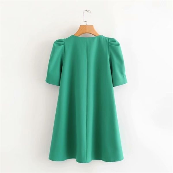 new 2021 women fashion v neck pleats puff sleeve solid green mini dress chic office lady vestidos casual straight dresses ds3681, Black;gray
new 2021 women fashion v neck pleats puff sleeve solid green mini dress chic office lady vestidos casual straight dresses ds3681, Black;gray