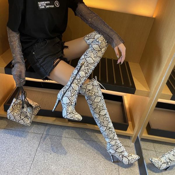 boots 2021 high-women's snake print fashion catwalk stage snakeskin high heel 33-48, Black
boots 2021 high-women's snake print fashion catwalk stage snakeskin high heel 33-48, Black