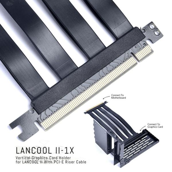 vertical gpu kit for lancool ii computer case, mounting holder + pci-e riser cable lancool-ii-1x fans & coolings 
vertical gpu kit for lancool ii computer case, mounting holder + pci-e riser cable lancool-ii-1x fans & coolings