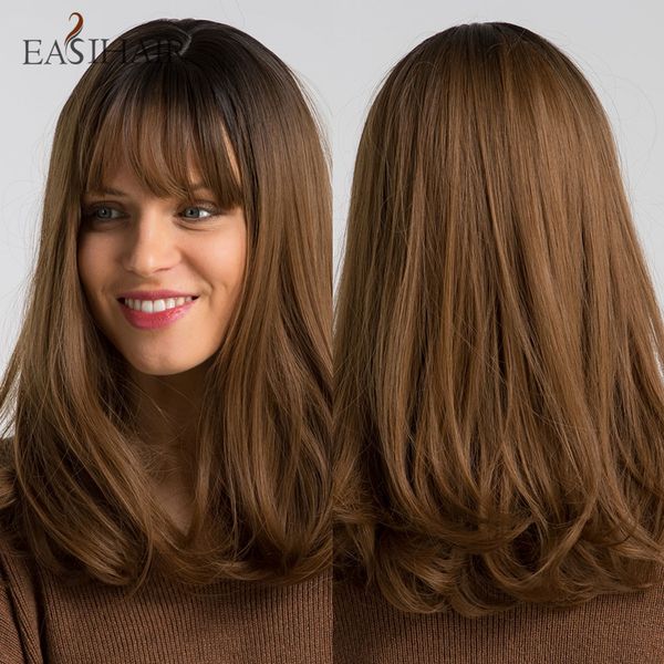 medium chestnut brown synthetic wigs for women natural wave medium length wigs bangs caramel brown wigs heat resistant, Black
medium chestnut brown synthetic wigs for women natural wave medium length wigs bangs caramel brown wigs heat resistant, Black