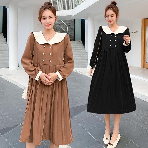 6032# maternity clothes spring autumn long sleeves pleated easy matching loose stylish dress pregnant women mom dress, White
6032# maternity clothes spring autumn long sleeves pleated easy matching loose stylish dress pregnant women mom dress, White