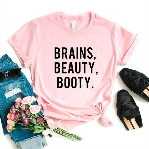 brains beauty booty letters print womens short sleeve o neck loose ladies causal tee, White
brains beauty booty letters print womens short sleeve o neck loose ladies causal tee, White