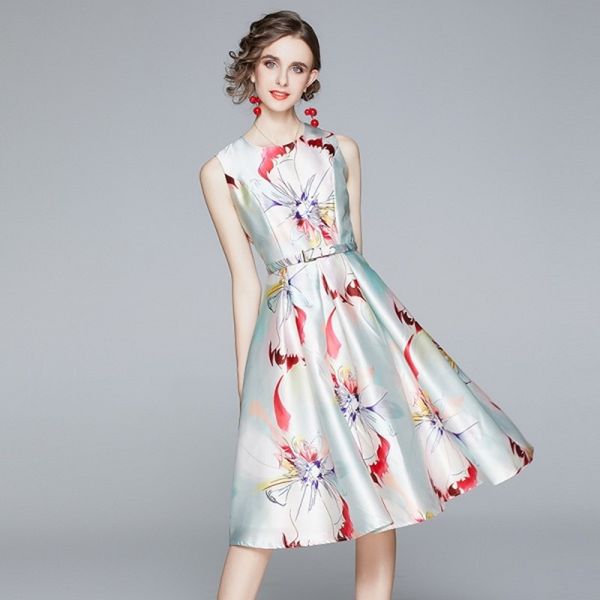 summer fashion women vintage o-neck sleeveless knee-length jacquard print elegant casual dress vestidos 210531, Black;gray
summer fashion women vintage o-neck sleeveless knee-length jacquard print elegant casual dress vestidos 210531, Black;gray