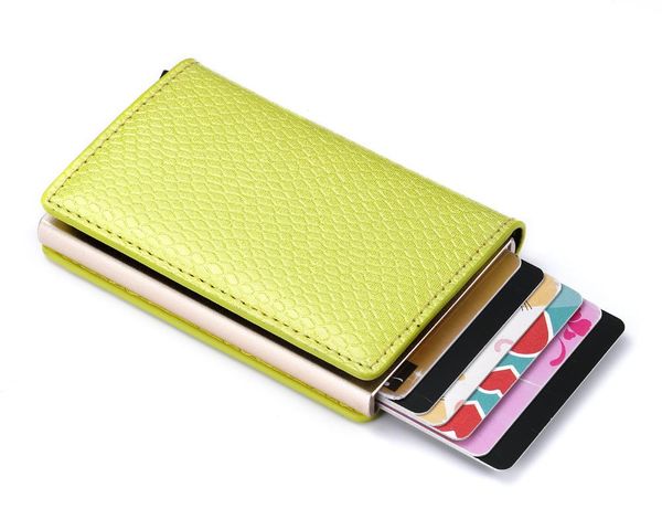 card holders metal men holder rfid aluminium with blocking mini wallet, Brown;gray 
card holders metal men holder rfid aluminium with blocking mini wallet, Brown;gray