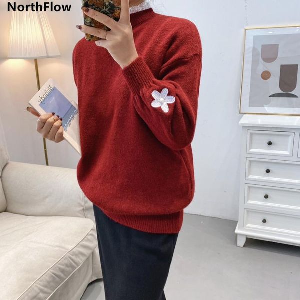women's sweaters northflow 2021 autumn and winter women pull femme panelled lace embroidery pullovers, White;black
women's sweaters northflow 2021 autumn and winter women pull femme panelled lace embroidery pullovers, White;black