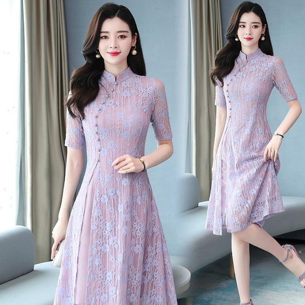 women dress spring summer purple lace chinese style midi 3xl plus size vintage runway dresses elegant bodycon party vestido, Black;gray
women dress spring summer purple lace chinese style midi 3xl plus size vintage runway dresses elegant bodycon party vestido, Black;gray