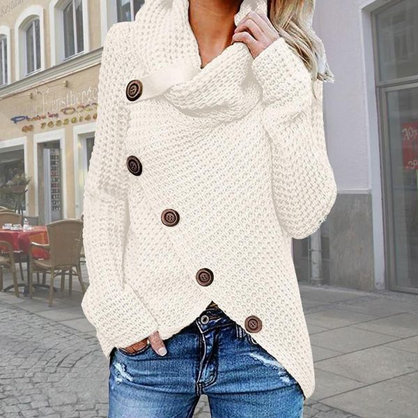 women's sweaters 2022 vintage oversize women solid long sleeve button scarf collar jumper autumn winter thick fashion pullovers, White;black
women's sweaters 2022 vintage oversize women solid long sleeve button scarf collar jumper autumn winter thick fashion pullovers, White;black