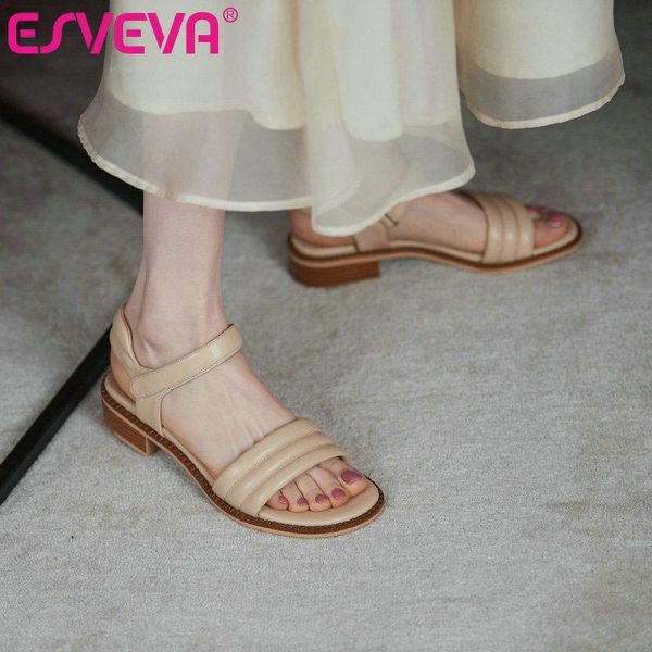 sandals esveva 2021 women square low heel genuine leather round toe soft ankle strap elegant black shoes size 34-40
sandals esveva 2021 women square low heel genuine leather round toe soft ankle strap elegant black shoes size 34-40
