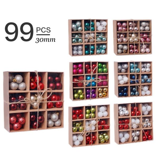 party decoration 99pcs 3cm mixed color christmas painted ball gift box set balls tree pendant holiday home decorations
party decoration 99pcs 3cm mixed color christmas painted ball gift box set balls tree pendant holiday home decorations