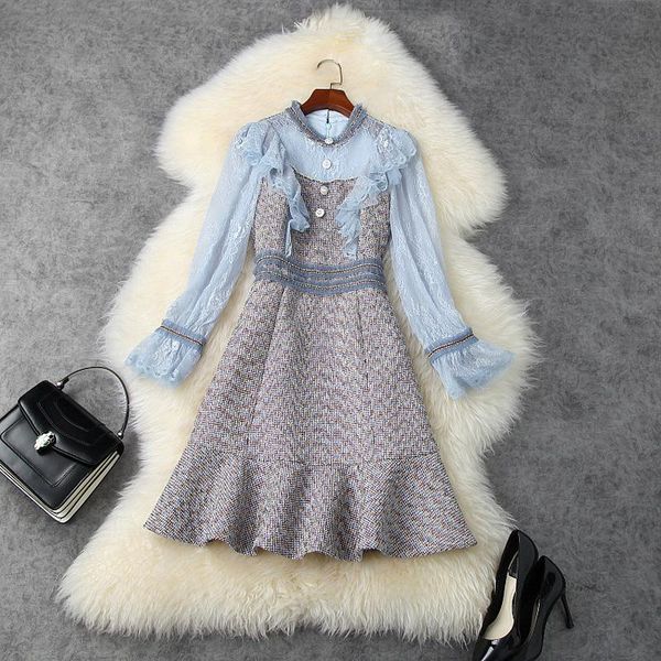 casual dresses short dress women 2021 autumn winter style ruffled lace stitching tweed with diamond stand collar long sleeved mermaid, Black;gray
casual dresses short dress women 2021 autumn winter style ruffled lace stitching tweed with diamond stand collar long sleeved mermaid, Black;gray