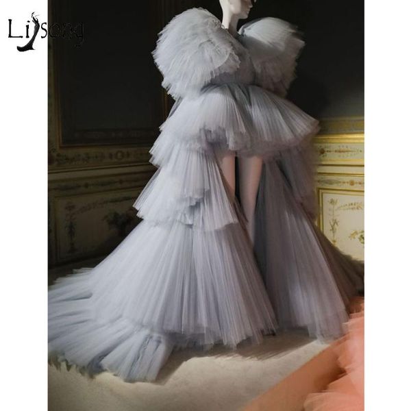 party dresses real image chic light gray high low tulle prom ruffles tiered long gowns short sleeves vestidos de graduacion, White;black
party dresses real image chic light gray high low tulle prom ruffles tiered long gowns short sleeves vestidos de graduacion, White;black