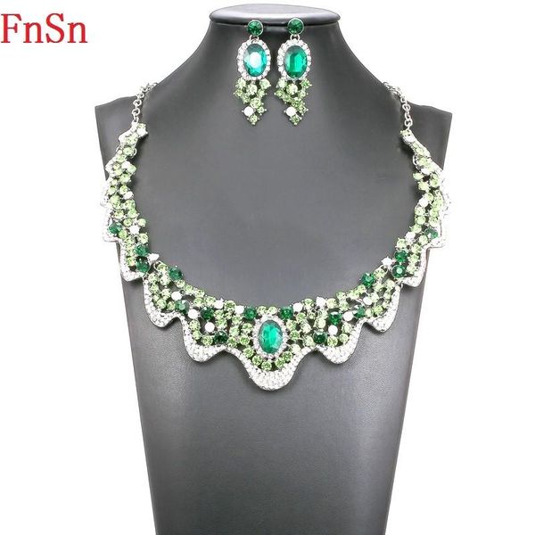 earrings & necklace fnsn sets crystal choker jewelry set colorful rhinestone wedding gift women brides prom party s169, Silver
earrings & necklace fnsn sets crystal choker jewelry set colorful rhinestone wedding gift women brides prom party s169, Silver