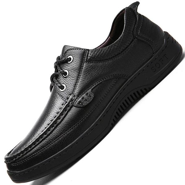 dress shoes spring first layer leather men's father's wear-resistant lace up business casual, Black
dress shoes spring first layer leather men's father's wear-resistant lace up business casual, Black