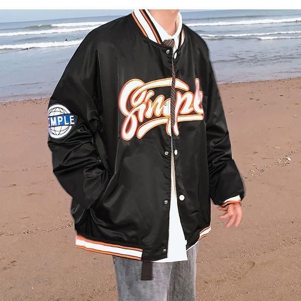 men's jackets 2021 jacket male korean version trend casual wild loose baseball uniform boys oversized clothes fashion, Black;brown 
men's jackets 2021 jacket male korean version trend casual wild loose baseball uniform boys oversized clothes fashion, Black;brown