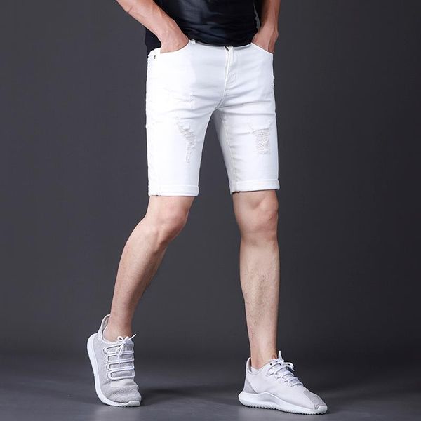 men's shorts summer casual men white straight ripped knee length denim streetwear cotton hole male short jeans, White;black
men's shorts summer casual men white straight ripped knee length denim streetwear cotton hole male short jeans, White;black