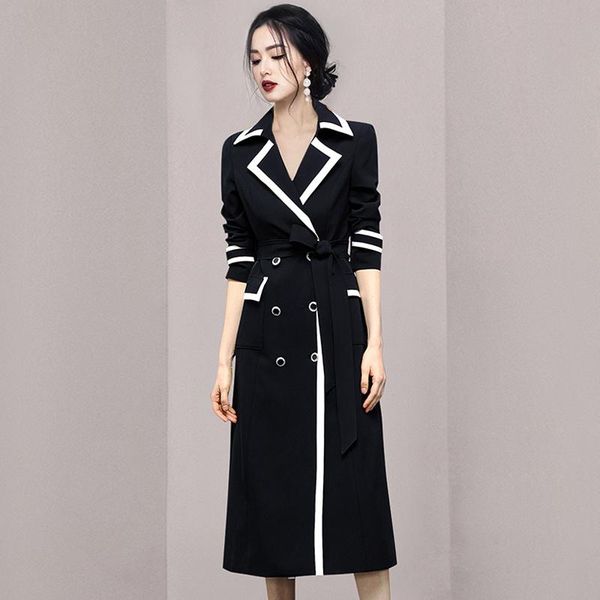 women's trench coats autumn winter contrasting color windbreaker long korean coat female blazer style double breasted overcoats, Tan;black
women's trench coats autumn winter contrasting color windbreaker long korean coat female blazer style double breasted overcoats, Tan;black