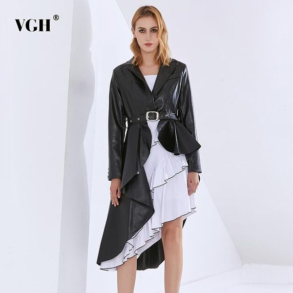 black pu leather windbreaker for women lapel long sleeve irregular hem casual solid jackets female fashion spring tide women's trench c, Tan;black
black pu leather windbreaker for women lapel long sleeve irregular hem casual solid jackets female fashion spring tide women's trench c, Tan;black