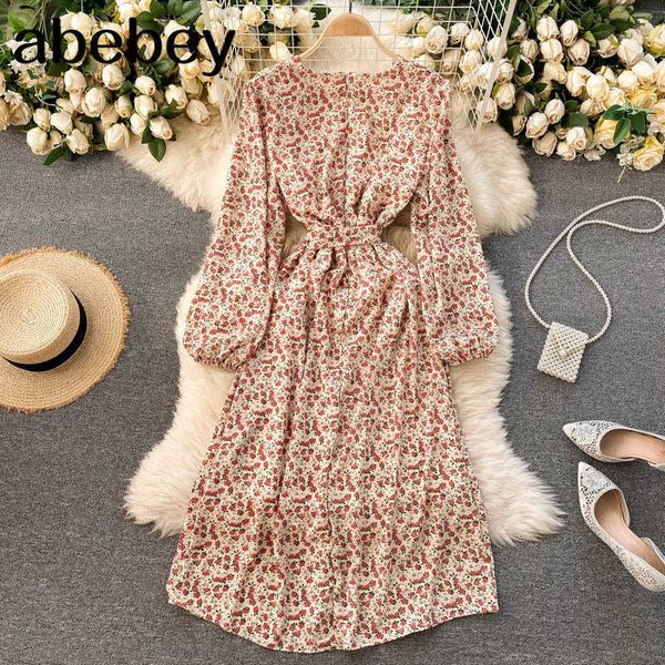 women print floral dress korean o neck puff sleeve a line dress spring casual bow drawstring beach midi long dress 210715, Black;gray
women print floral dress korean o neck puff sleeve a line dress spring casual bow drawstring beach midi long dress 210715, Black;gray