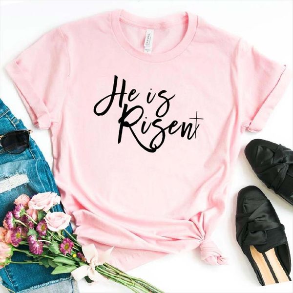 he is risen print cotton women t shirt funny yong girl tee drop ship s 761, White
he is risen print cotton women t shirt funny yong girl tee drop ship s 761, White