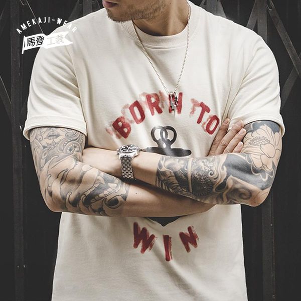 men's t-shirts maden vintage anchor soft breathable cotton tee shirt casual classic printting letter coat, White;black
men's t-shirts maden vintage anchor soft breathable cotton tee shirt casual classic printting letter coat, White;black