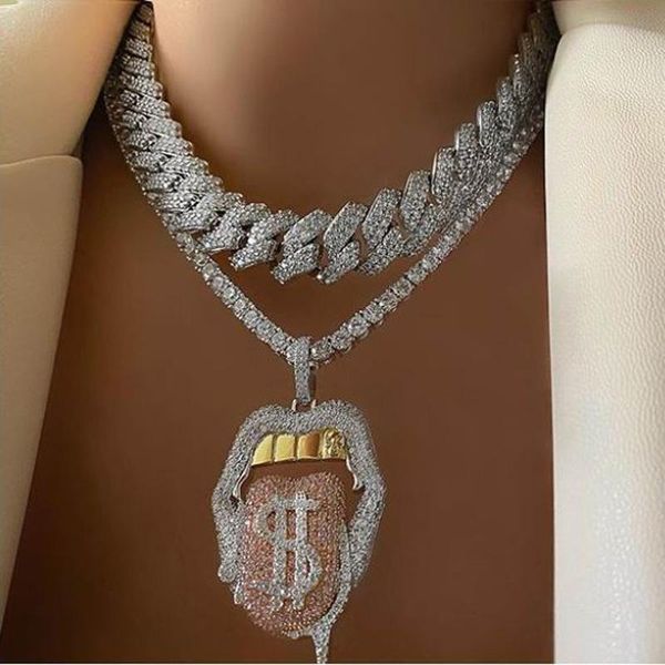 chains iced out bling 5a cz mouth pendant necklace dollar symbol dripping lips silver color tennis choker hip hop women jewelry
chains iced out bling 5a cz mouth pendant necklace dollar symbol dripping lips silver color tennis choker hip hop women jewelry