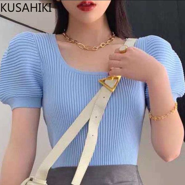 kusahiki sweet puff sleeve women knit summer o-neck slim knitwear causal solid slim short pullover jumpers 6h644 210602, White;black
kusahiki sweet puff sleeve women knit summer o-neck slim knitwear causal solid slim short pullover jumpers 6h644 210602, White;black