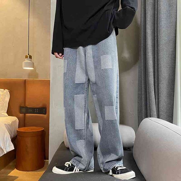 men's jeans korean wide-leg fashion casual retro men streetwear wild loose hip-hop straight denim trousers mens s-2xl mozr, Blue
men's jeans korean wide-leg fashion casual retro men streetwear wild loose hip-hop straight denim trousers mens s-2xl mozr, Blue