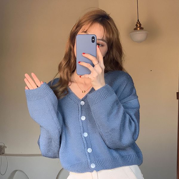 4 colors korean style women autumn v neck short cardigan sweater coat female outwear long sleeve knitted female (x1644, White;black
4 colors korean style women autumn v neck short cardigan sweater coat female outwear long sleeve knitted female (x1644, White;black