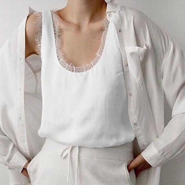 women's tanks & camis paris gitl summer fashion tank women sleeveless solid bodycon u-neck slim lace patchwork vest female, White
women's tanks & camis paris gitl summer fashion tank women sleeveless solid bodycon u-neck slim lace patchwork vest female, White