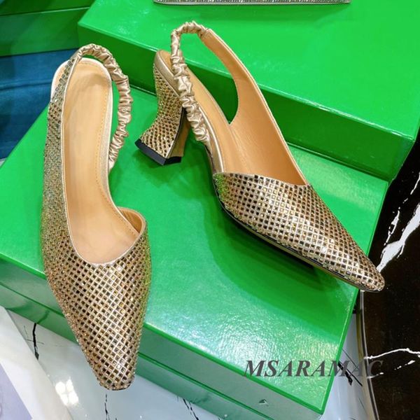 dress shoes ins gold silver crystal thick heel leather pointed toe woman high sandals party summer, Black
dress shoes ins gold silver crystal thick heel leather pointed toe woman high sandals party summer, Black