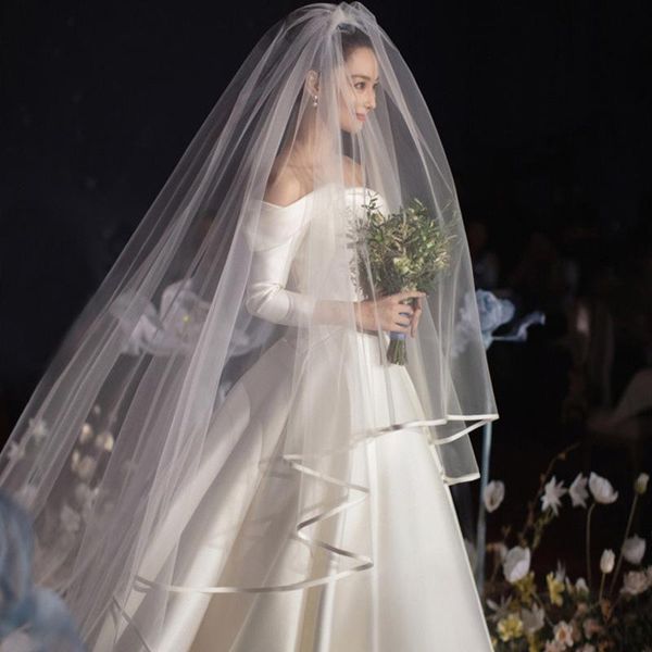 bridal veils 3m*3m white ivory wedding veil without comb ribbon edge one layer waltz length accessories velo, Black
bridal veils 3m*3m white ivory wedding veil without comb ribbon edge one layer waltz length accessories velo, Black