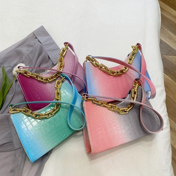 evening bags gradient color baguette bag luxury female handbags with alligator pattern print designed tote pu leather shoulder underarm
evening bags gradient color baguette bag luxury female handbags with alligator pattern print designed tote pu leather shoulder underarm