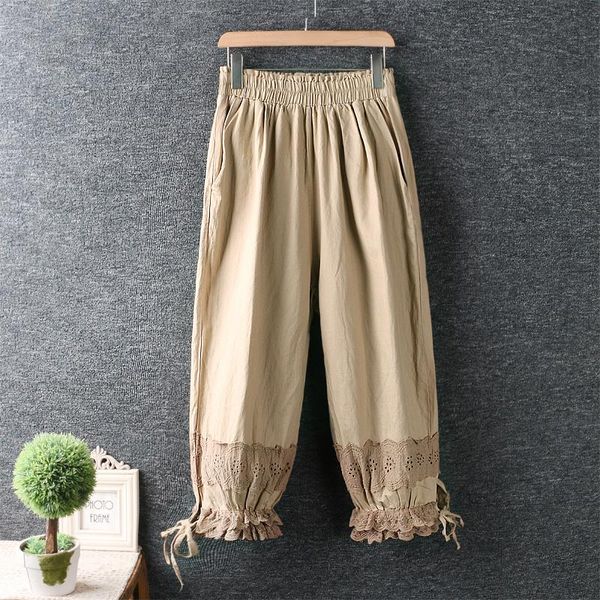 women's pants & capris summer women wide leg mori girl elastic waist hollow out lace loose cotton and linen cropped, Black;white
women's pants & capris summer women wide leg mori girl elastic waist hollow out lace loose cotton and linen cropped, Black;white