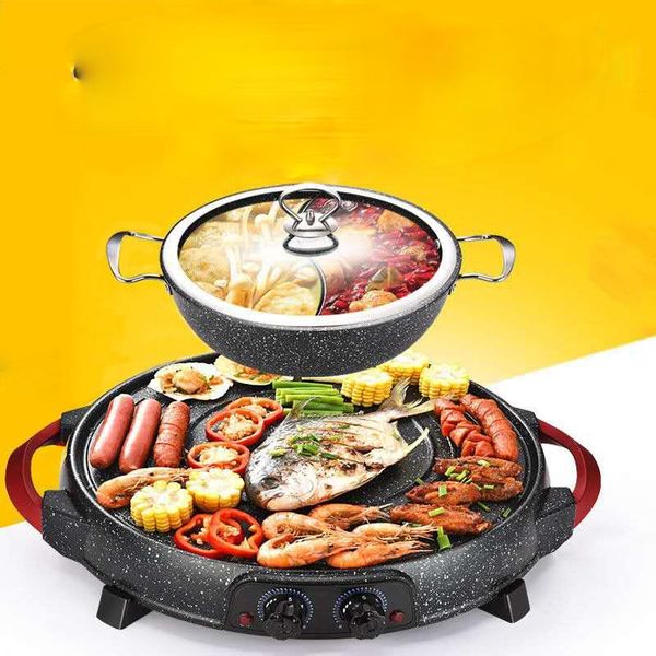 electric pot barbecue grill pan 2 in 1 cookware indoor bbq machine multi cooker non-stick baking plate skillets
electric pot barbecue grill pan 2 in 1 cookware indoor bbq machine multi cooker non-stick baking plate skillets