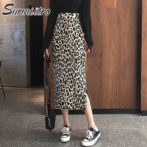 surmiitro fashion autumn winter midi long leopard knitted skirt women korean style slit high waist pencil skirt female 210712, Black
surmiitro fashion autumn winter midi long leopard knitted skirt women korean style slit high waist pencil skirt female 210712, Black