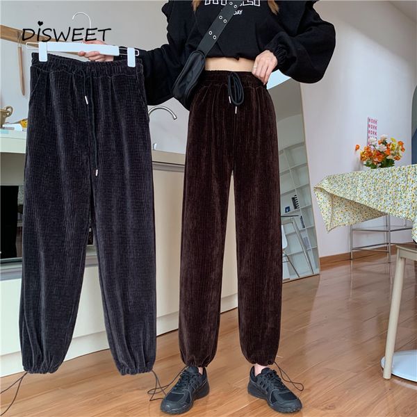 pant corduroy high waist trousers for woman simple solid lace-up women casual autumn winter warm slim pants women's, Black;white
pant corduroy high waist trousers for woman simple solid lace-up women casual autumn winter warm slim pants women's, Black;white